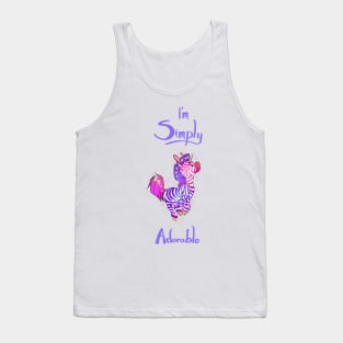 Pink zebracorn I’m simply adorable Tank Top